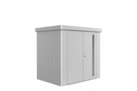 Biohort Neo 1B metalen tuinhuis zilver 236x180 cm met dubbele deur- Plat dak- Metaal- Biohort - thumbnail