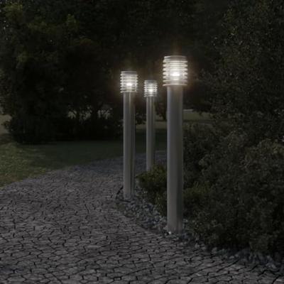VidaXL Vloerlamp voor buiten 110 cm roestvrijstaal zilverkleurig