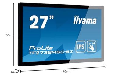 Iiyama ProLite TF2738MSC-B2 LCD-monitor Energielabel F (A - G) 68.6 cm (27 inch) 1920 x 1080 Pixel 16:9 5 ms DVI, HDMI, DisplayPort, Hoofdtelefoon (2.5 mm