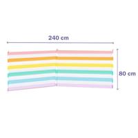 Paravento 3 Palos Staal Polyester Kleurrijke Strepen 240X80 cm Strand, Zwembad, Tuin - thumbnail