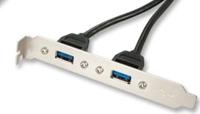 LINDY Sleufplaat USB 3.0 adapter 2xUSB 3.0 type A op 20 pol. - thumbnail