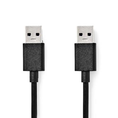 Nedis USB-Kabel | USB 3.2 Gen 1 | USB-A Male | USB-A Male | 5 Gbps | Vernikkeld | 1.00 m | Rond | PVC | Zwart | Label - CCGL61000BK10