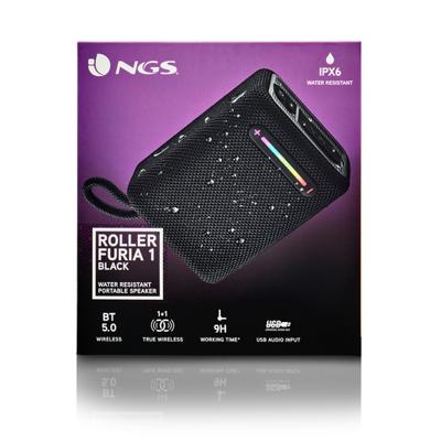 Dankzij de draagbare Bluetooth®-luidsprekers NGS Roller Furia 1 Black Zwart 15 W - thumbnail
