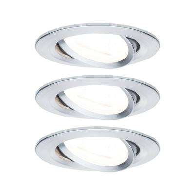 Paulmann 93433 Inbouwlamp Set van 3 stuks 19.5 W Aluminium (gedraaid)