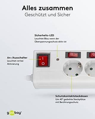 goobay 6-voudige stekkerdoos met schakelaar