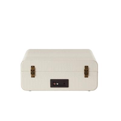 CR6255A-FG4 Mercury Draaitafel met 2 ingebouwde luidsprekers, Bluetooth In & Out en AUX, 3-speed retro platenspeler, bosgroen (crème Croc)