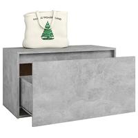Halbank 80x40x45 cm bewerkt hout betongrijs - thumbnail