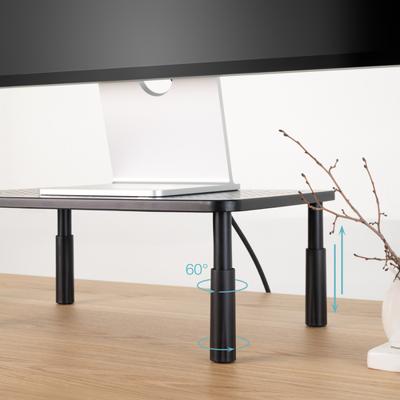 TOOQ TQMR086 multifunctionele standaard voor monitor/laptop, zwart, max. 20 kg