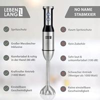 Lebenlang LBL4589 Staafmixer 1000 W Turbofunctie, Inklapbaar, BPA-vrij RVS - thumbnail