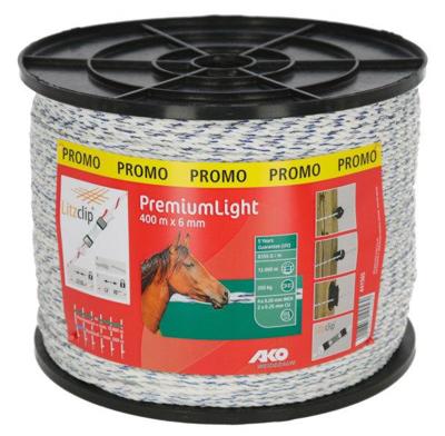 AKO premium licht schrikkoord witblauw 6mm 400m