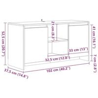 Tv-meubel 102x37,5x52,5 cm bewerkt hout artisanaal eikenkleur - thumbnail