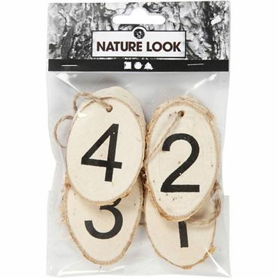 Creativ Company Houten schijven met adventcijfers, 4 stuk/ 1 doos