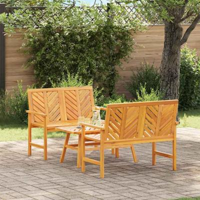 Tuin loungeset 3 pcs Bruin Massief Acaciahout