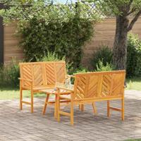 Tuin loungeset 3 pcs Bruin Massief Acaciahout - thumbnail