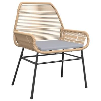 Tuinstoelen 2 st met kussens poly rattan bruin - thumbnail