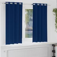 VidaXL Zwart-out gordijnen met ringen 2 pcs donkerblauw 175 x 140 cm - thumbnail