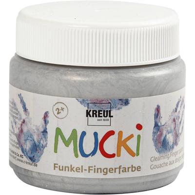 Creativ Company Mucki vingerverf - zilver metallic, 150ml
