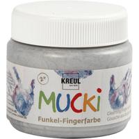 Creativ Company Mucki vingerverf - zilver metallic, 150ml - thumbnail