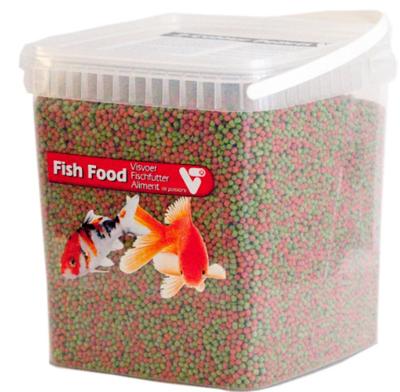 VT Fish Food 2-Colour Pellet 3mm - Gezond Vijvervoer in Bewaarbox 5L