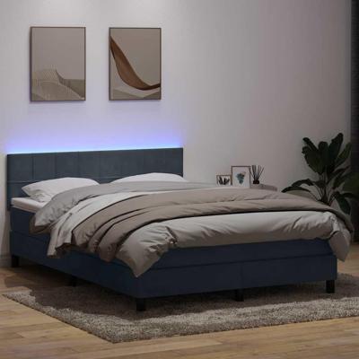 Boxspring met matras en LED fluweel donkergrijs 140x210 cm