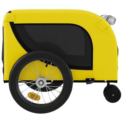 VidaXL Hondenfietstrailer oxford stof en ijzer geel en zwart - thumbnail