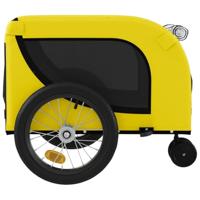 Hondenfietstrailer oxford stof en ijzer geel en zwart - thumbnail