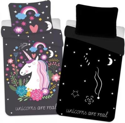 Unicorn Dekbedovertrek Glow in the dark - 140 x 200 cm - Katoen - 60 x 63 cm Unicorn Dekbedovertrek Glow in the dark - 140 x 200 cm - Katoen - 60 x 63 cm