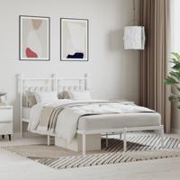 Bedframe met hoofdbord metaal wit 120x200 cm - thumbnail