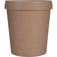 Depa | Soepbeker | incl. Deksel | Karton + PP | 400ml | 16oz | 100mm | bruin | 500 stuks - thumbnail