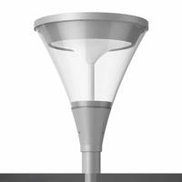 LED Paaltop armatuur zilver met 60mm aansluiting max 40W indirect licht 220-042 - thumbnail