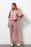 Flair bonded trousers - dusty pink - 13240 - thumbnail