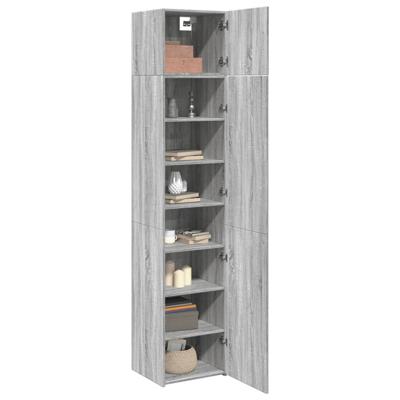 Opbergkast smal 45x42,5x225 cm bewerkt hout grijs sonoma eiken - thumbnail