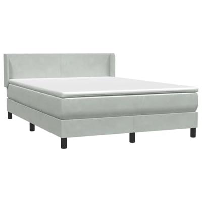 Boxspring met matras fluweel lichtgrijs 140x210 cm