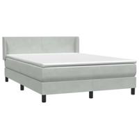 Boxspring met matras fluweel lichtgrijs 140x210 cm - thumbnail