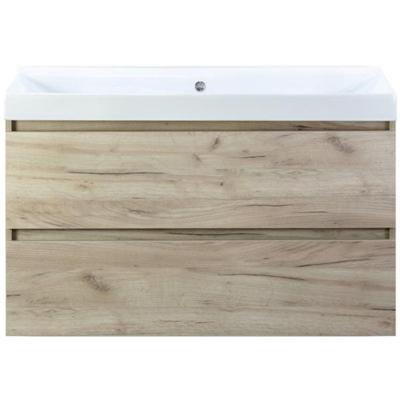 Maxx XL Badmeubelset 100 cm - Craft Oak - Wastafel Just Zonder Kraangat