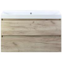 Maxx XL Badmeubelset 100 cm - Craft Oak - Wastafel Just Zonder Kraangat - thumbnail