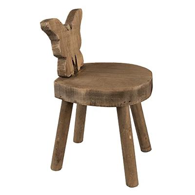 Clayre & Eef Plantentafeltje 18x19x34 cm Bruin Hout Vlinder