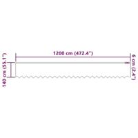 VidaXL Kantgordijn met gordijnen bloemen wit 140 x 1200 cm polyester - thumbnail