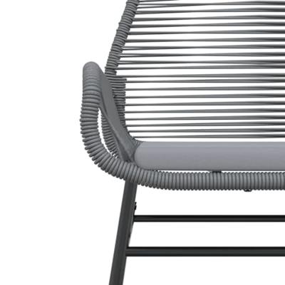 Tuinstoelen 2 st met kussens poly rattan grijs - thumbnail