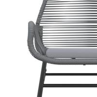 Tuinstoelen 2 st met kussens poly rattan grijs - thumbnail