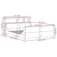 Bedframe zonder matras massief grenenhout wasbruin 120x190 cm - thumbnail