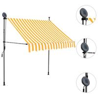 VidaXL Luifel handmatig uitschuifbaar met led 200 cm wit en oranje - thumbnail