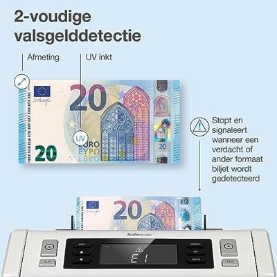 Safescan biljettelmachine 2210, met UV-valsgelddetectie - thumbnail