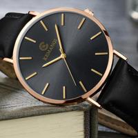 KEMANQI eenvoudige ultradunne waterdichte stalen mesh riem quartz horloge voor mannen (Ultra-Thin Rose Gold shell zwarte wijzerplaat zwarte band) - thumbnail
