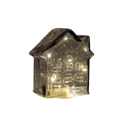 Huisje glas LED 12,5x7,5 grijs Anna's Collection - Annas collection Huisje glas LED 12,5x7,5 grijs Anna's Collection - Annas collection