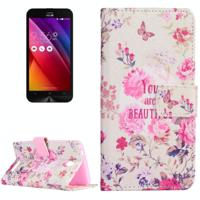 Voor Asus Zenfone Go / ZC500TG You Are Beautiful patroon horizontaal Flip Magnetic lederen hoesje met houder en opbergruimte voor pinpassen & portemon - thumbnail