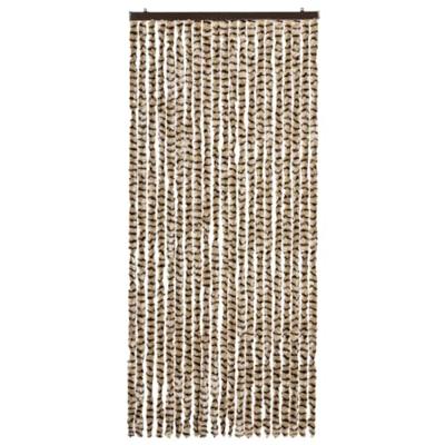 Vliegengordijn 90x220 cm chenille beige en bruin