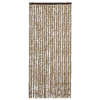 VidaXL Vliegengordijn 90x220 cm chenille beige en bruin - thumbnail