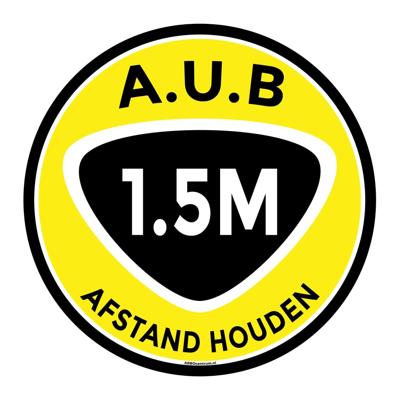 Vloermarkering sticker 1,5 meter afstand houden - √ò 30 mm - Vloermarkering sticker 1,5 meter afstand houden