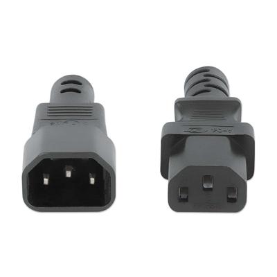 Manhattan Stroom Aansluitkabel [1x Apparaatstekker, female C13 10A - 1x Apparaatstekker, male C14] 5 m Zwart